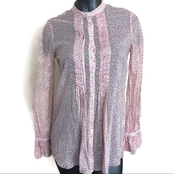 MICHAEL KORS Voile tunic lightweight pleated long sleeve - Picture 12 of 15